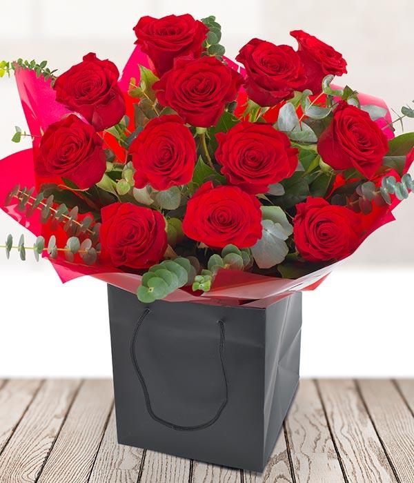 12 Freedom Red Roses